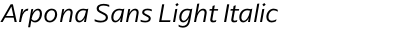 Arpona Sans Light Italic
